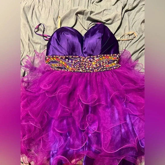B' DAZZLE | Dresses | Beautiful Purple Cupcake Style Jeweled Band Dress